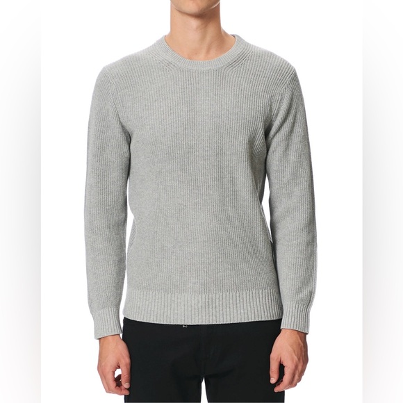 NWT NN07 Knut Crewneck Extra Fine Knit Cotton Pullover Sweater Grey Melange Sz L - Picture 3 of 12